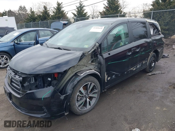 2023 Honda Odyssey Touring with VIN 5FNRL6H81PB068721, listed as a IAAI auction lot 41489618 with 20,202 mi miles and . Bid and sale history available at DreamBid. Image 18.