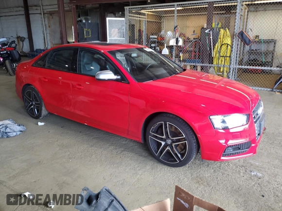 2014 Audi S4 Premium Plus z VIN WAUDGAFL3EA042813, wystawiony jako Copart lot #49654405 z przebiegiem Nie podano mil oraz Szkoda całkowita • Salvage title. Historia ofert i sprzedaży dostępna na DreamBid. Obrazek 4.