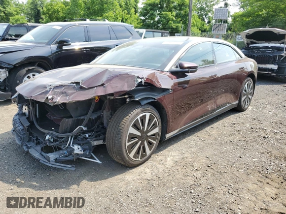 2023 Lucid Air Touring z VIN 50EA1TEA2PA005639, wystawiony jako Copart lot #59862044 z przebiegiem Nie podano mil oraz Szkody całkowita. Historia ofert i sprzedaży dostępna na DreamBid. Obrazek 1.