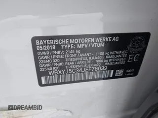 2018 BMW X2 xDrive28i z VIN WBXYJ5C34JEF76039, wystawiony jako IAAI lot #41563125 z przebiegiem 79 646 mil mil oraz . Historia ofert i sprzedaży dostępna na DreamBid. Obrazek 9.