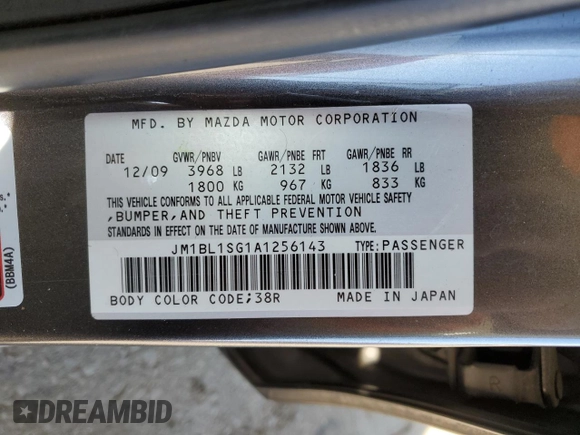 2010 Mazda Mazda3 i Touring with VIN JM1BL1SG1A1256143, listed as a Copart auction lot 87657245 with 131,916 mi miles and Salvage Title. Bid and sale history available at carsss.com. Image 12.