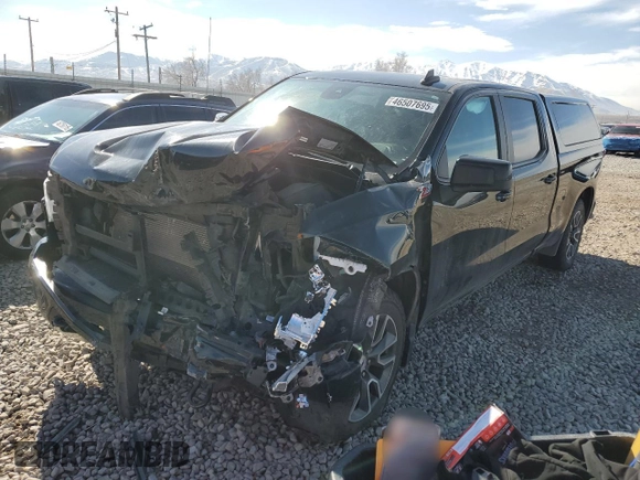 2022 Chevrolet Silverado 1500 RST with VIN 1GCUDEED5NZ630064, listed as a Copart auction lot 46507695 with 0 mi miles and Salvage Title. Bid and sale history available at carsss.com. Image 1.
