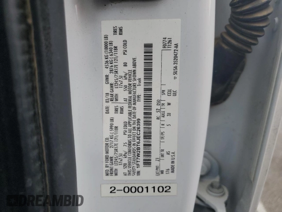 2018 Ford F-250 XL z VIN 1FT7W2BT6JEC26399, wystawiony jako Copart lot #55043405 z przebiegiem 145 554 mil mil oraz Szkoda całkowita • Salvage title. Historia ofert i sprzedaży dostępna na DreamBid. Obrazek 12.