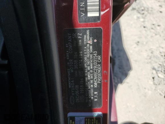 2009 Hyundai Accent Auto GLS с VIN KMHCN46C29U331543, выставлен на аукционе Copart как лот 60161335 с пробегом 132 224 миль миль и Списание • Salvage title. История ставок и продаж доступна на DreamBid. Изображение 12.