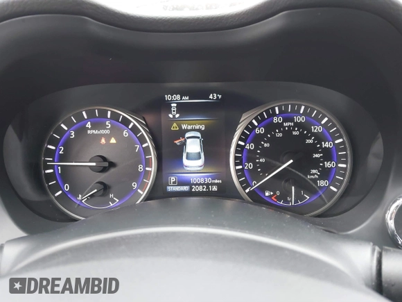 2014 Infiniti Q50 Premium with VIN JN1BV7AR5EM704052, listed as a IAAI auction lot 41155726 with 100,830 mi miles. Bid and sale history available at carsss.com. Image 7.