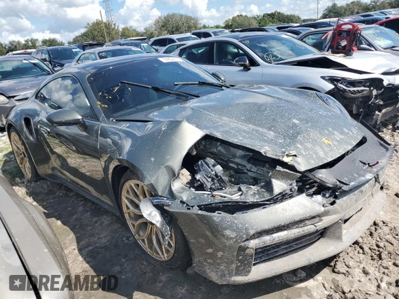 2023 Porsche 911 Turbo with VIN WP0AD2A99PS258016, listed as a Copart auction lot 72852814 with 7,386 mi miles and Salvage Title. Bid and sale history available at carsss.com. Image 4.