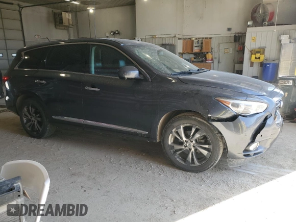 2013 Infiniti JX35 with VIN 5N1AL0MM7DC301244, listed as a Copart auction lot 47634945 with 116,533 mi miles and Salvage Title. Bid and sale history available at DreamBid. Image 4.