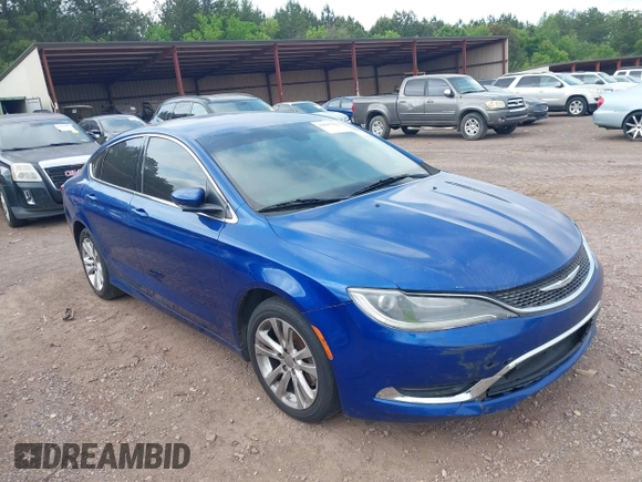 2015 Chrysler 200 Limited with VIN 1C3CCCAB3FN507626, listed as a IAAI auction lot 42047898 with 199,292 mi miles. Bid and sale history available at carsss.com. Image 1.
