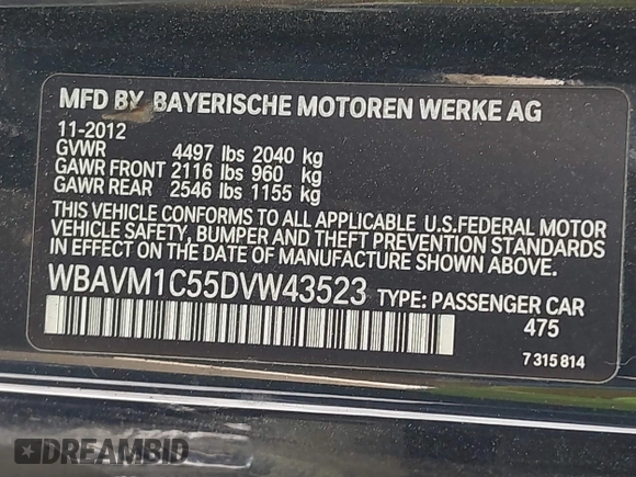 2013 BMW X1 28i z VIN WBAVM1C55DVW43523, wystawiony jako IAAI lot #42099204 z przebiegiem 108 566 mil mil oraz . Historia ofert i sprzedaży dostępna na DreamBid. Obrazek 9.