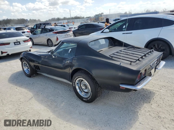 1969 Chevrolet Corvette z VIN 194379S728674, wystawiony jako Copart lot #77126284 z przebiegiem Nie podano mil oraz Szkoda całkowita • Salvage title. Historia ofert i sprzedaży dostępna na DreamBid. Obrazek 2.