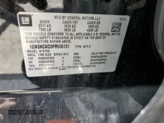 2015 Chevrolet Tahoe LTZ z VIN 1GNSKCKC8FR506151, wystawiony jako Copart lot #59948174 z przebiegiem Nie podano mil oraz Szkoda całkowita • Salvage title. Historia ofert i sprzedaży dostępna na DreamBid. Obrazek 16.