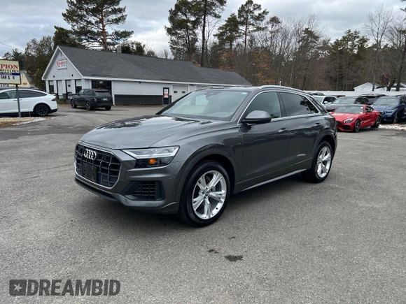 2019 Audi Q8 Premium Plus z VIN WA1BVAF19KD028045, wystawiony jako Copart lot #48666925 z przebiegiem 112 755 mil mil oraz Czysty tytuł • Clean title. Historia ofert i sprzedaży dostępna na DreamBid. Obrazek 2.