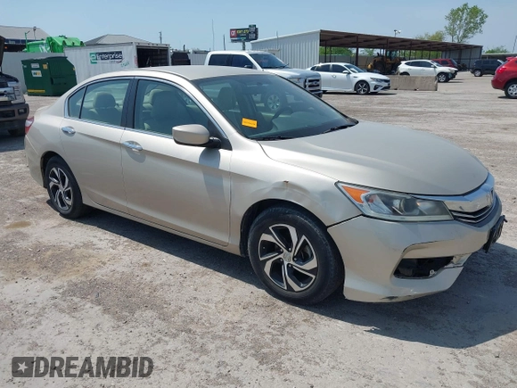 2016 Honda Accord Sedan LX with VIN 1HGCR2F37GA187338, listed as a IAAI auction lot 41989641 with 57,698 mi miles. Bid and sale history available at carsss.com. Image 1.