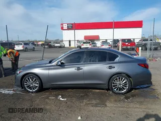 2021 Infiniti Q50 3.0t LUXE with VIN JN1EV7BP5MM707302, listed as a IAAI auction lot 41844207 with 83,201 mi miles. Bid and sale history available at carsss.com. Image 14.