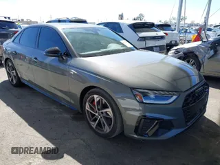 2023 Audi A4 S line Premium Plus with VIN WAUEAAF41PA033514, listed as a IAAI auction lot 41712863 with 19,698 mi miles and . Bid and sale history available at DreamBid. Image 1.