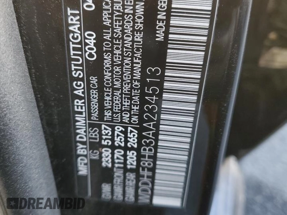 2010 Mercedes-Benz E-Class E 350 Luxury with VIN WDDHF8HB3AA234513, listed as a Copart auction lot 49582785 with 120,453 mi miles and Salvage Title. Bid and sale history available at carsss.com. Image 12.