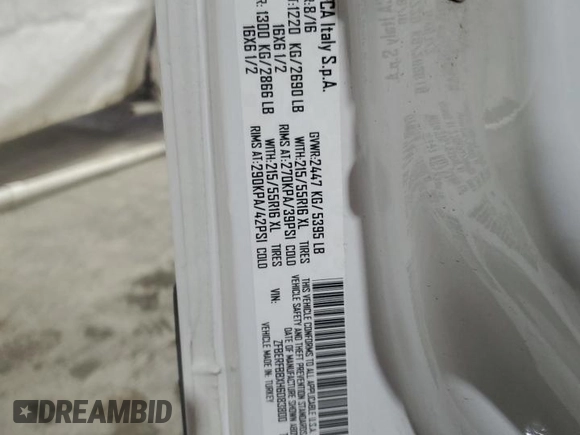2017 Ram ProMaster City Cargo Tradesman SLT with VIN ZFBERFBBXH6D83800, listed as a Copart auction lot 75333564 with 107,509 mi miles and Salvage Title. Bid and sale history available at DreamBid. Image 13.