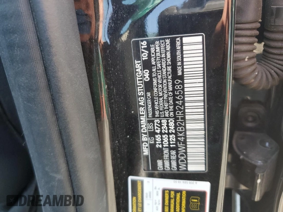 2017 Mercedes-Benz C 300 с VIN WDDWF4KB2HR246589, выставлен на аукционе Copart как лот 60249055 с пробегом Не указан миль и Списание • Salvage title. История ставок и продаж доступна на DreamBid. Изображение 13.