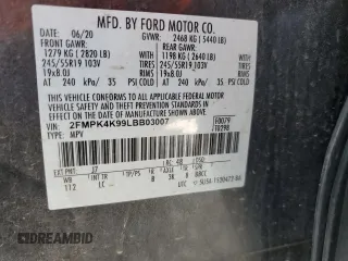 2020 Ford Edge Titanium с VIN 2FMPK4K99LBB03007, выставлен на аукционе Copart как лот 60809735 с пробегом 40 127 миль миль и Списание • Salvage title. История ставок и продаж доступна на DreamBid. Изображение 14.