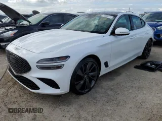 2023 Genesis G70 2.0T with VIN KMTG34TA0PU120130, listed as a Copart auction lot 74635014 with 20,374 mi miles and Non Repairable. Bid and sale history available at DreamBid. Image 1.
