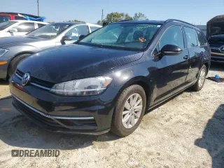 2019 Volkswagen Golf SportWagen S with VIN 3VWY57AU5KM510663, listed as a Copart auction lot 75022774 with 43,595 mi miles and Non Repairable. Bid and sale history available at carsss.com. Image 1.