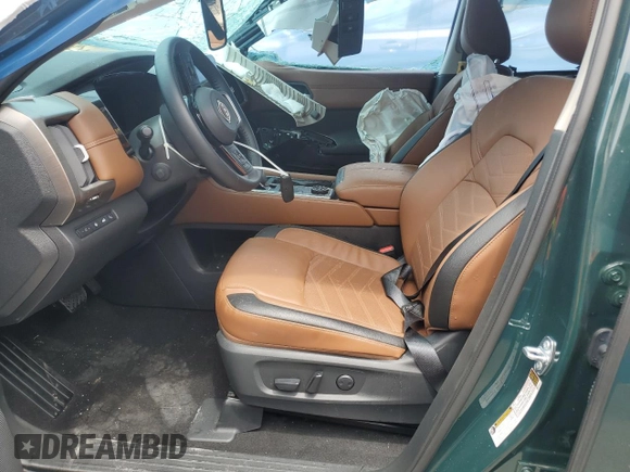 2024 Nissan Pathfinder Platinum with VIN 5N1DR3DK1RC266834, listed as a Copart auction lot 52101895 with 2,046 mi miles and Salvage title. Bid and sale history available at DreamBid. Image 7.