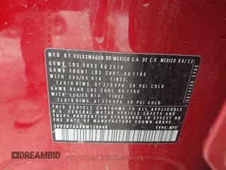 2022 Volkswagen Tiguan SE z VIN 3VV2B7AX9NM129948, wystawiony jako IAAI lot #42247719 z przebiegiem 59 501 mil mil oraz . Historia ofert i sprzedaży dostępna na DreamBid. Obrazek 9.