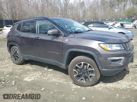 2021 Jeep Compass Trailhawk with VIN 3C4NJDDB7MT602800, listed as a Copart auction lot 50056865 with 68,794 mi miles and Salvage title. Bid and sale history available at DreamBid. Image 4.