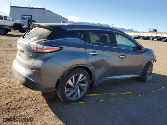 2015 Nissan Murano Platinum with VIN 5N1AZ2MH2FN203789, listed as a Copart auction lot 48182705 with 0 mi miles and Salvage Title. Bid and sale history available at carsss.com. Image 3.
