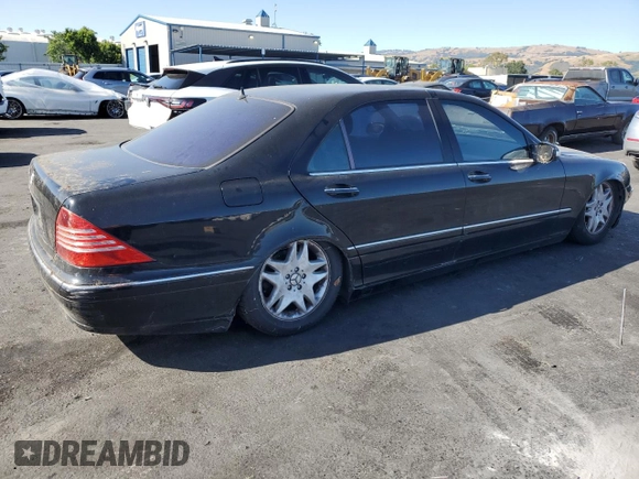 2003 Mercedes-Benz S 430 with VIN WDBNG70J43A347458, listed as a Copart auction lot 56427355 with Not provided miles and Clean title. Bid and sale history available at DreamBid. Image 3.