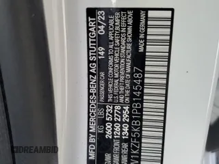 2023 Mercedes-Benz E 450 with VIN W1KZF5KB1PB145487, listed as a Copart auction lot 77155314 with Not Provided miles and Non Repairable. Bid and sale history available at DreamBid. Image 13.