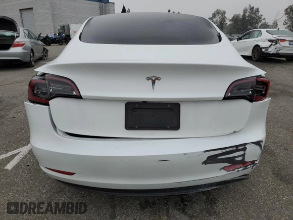 2023 Tesla Model 3 with VIN 5YJ3E1EA3PF572763, listed as a Copart auction lot 43846255 with 0 mi miles and Salvage Title. Bid and sale history available at carsss.com. Image 6.