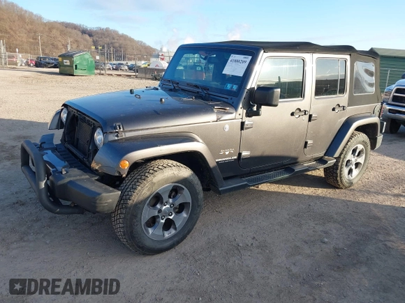 2017 Jeep Wrangler Unlimited Sahara with VIN 1C4BJWEG9HL507908, listed as a IAAI auction lot 41880209 with 99,773 mi miles. Bid and sale history available at carsss.com. Image 2.