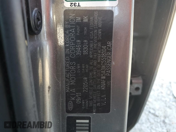 2012 Kia Forte SX с VIN KNAFW5A3XC5518104, выставлен на аукционе Copart как лот 42579785 с пробегом 130 111 миль миль и Списание • Salvage title. История ставок и продаж доступна на DreamBid. Изображение 14.