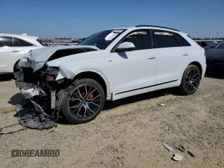 2020 Audi Q8 Premium Plus with VIN WA1EVAF19LD018694, listed as a Copart auction lot 56150484 with 0 mi miles and Salvage Title. Bid and sale history available at carsss.com. Image 1.