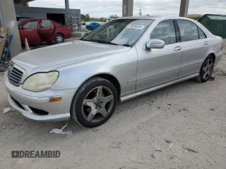 2003 Mercedes-Benz S-Class 5.0L with VIN WDBNG75J13A326110, listed as a Copart auction lot 80086494 with 0 mi miles and Salvage Title. Bid and sale history available at carsss.com. Image 1.