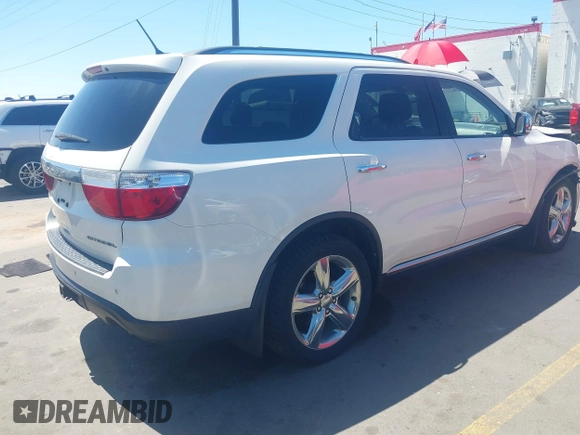 2012 Dodge Durango Citadel with VIN 1C4SDJET0CC100625, listed as a IAAI auction lot 42170821 with 130,866 mi miles and . Bid and sale history available at DreamBid. Image 4.