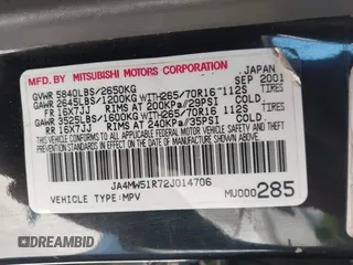 2002 Mitsubishi Montero Limited z VIN JA4MW51R72J014706, wystawiony jako IAAI lot #41829993 z przebiegiem 201 091 mil mil oraz . Historia ofert i sprzedaży dostępna na DreamBid. Obrazek 9.