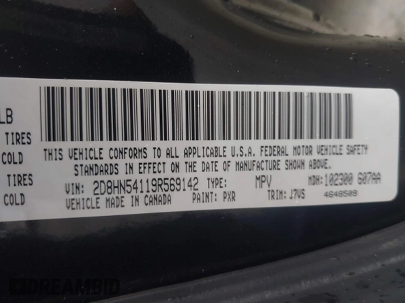 2009 Dodge Grand Caravan SXT z VIN 2D8HN54119R569142, wystawiony jako IAAI lot #42000421 z przebiegiem 161 717 mil mil oraz . Historia ofert i sprzedaży dostępna na DreamBid. Obrazek 9.