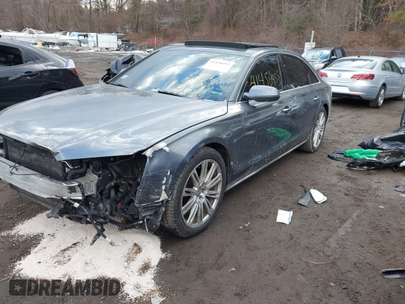 2015 Audi A8 L 4.0T with VIN WAU32AFD4FN041084, listed as a IAAI auction lot 41450453 with 86,199 mi miles. Bid and sale history available at carsss.com. Image 17.