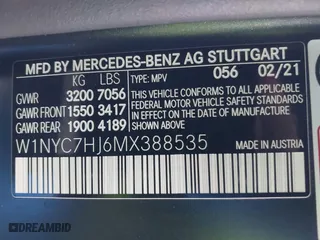 2021 Mercedes-Benz G-Class AMG G 63 with VIN W1NYC7HJ6MX388535, listed as a IAAI auction lot 41963629 with 48,220 mi miles. Bid and sale history available at carsss.com. Image 9.