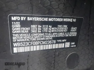 2023 BMW iX xDrive50 z VIN WB523CF08PCM23678, wystawiony jako IAAI lot #41930985 z przebiegiem 19 040 mil mil oraz . Historia ofert i sprzedaży dostępna na DreamBid. Obrazek 9.