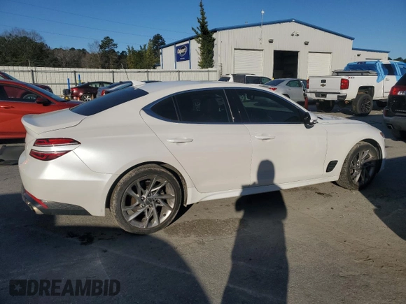2022 Genesis G70 2.0T with VIN KMTG34TA0NU086204, listed as a Copart auction lot 46270175 with 61,331 mi miles and Salvage Title. Bid and sale history available at DreamBid. Image 3.
