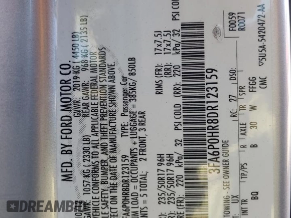 2013 Ford Fusion SE with VIN 3FA6P0HR8DR123159, listed as a Copart auction lot 51680325 with 112,162 mi miles and Salvage Title. Bid and sale history available at carsss.com. Image 14.