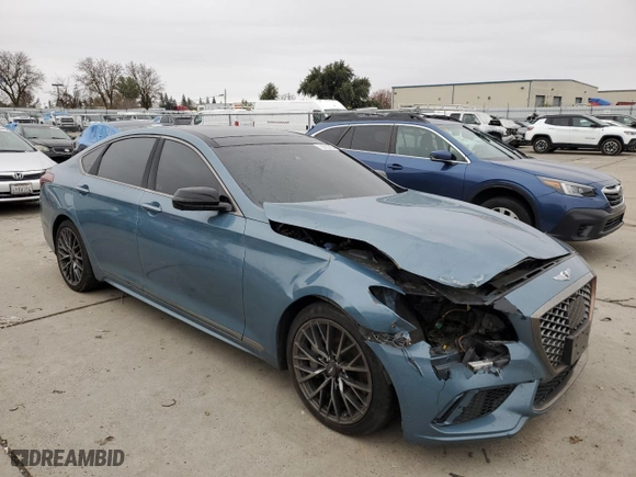 2018 Genesis G80 3.3T Sport with VIN KMHGN4JB5JU248399, listed as a Copart auction lot 86296154 with 129,667 mi miles and Clean Title. Bid and sale history available at carsss.com. Image 4.