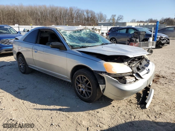 2002 Honda Civic LX with VIN 1HGEM21502L062792, listed as a Copart auction lot 48700715 with 190,713 mi miles and Salvage Title. Bid and sale history available at carsss.com. Image 4.