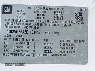 2014 Chevrolet Express Cargo Van with VIN 1GCWGFFA2E1103446, listed as a IAAI auction lot 42177760 with 91,232 mi miles. Bid and sale history available at carsss.com. Image 9.