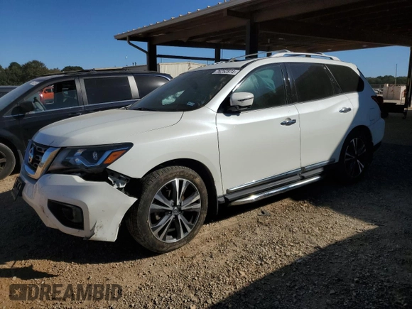 2020 Nissan Pathfinder Platinum with VIN 5N1DR2DN9LC632566, listed as a Copart auction lot 76252874 with 62,166 mi miles and Salvage title. Bid and sale history available at DreamBid. Image 1.
