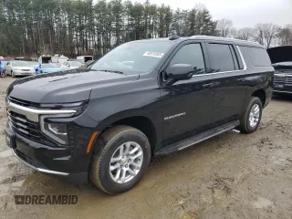2025 Chevrolet Suburban z VIN 1GNS5BRDXSR173428, wystawiony jako Copart lot #46910365 z przebiegiem 128 mil mil oraz Szkoda całkowita • Salvage title. Historia ofert i sprzedaży dostępna na DreamBid. Obrazek 1.