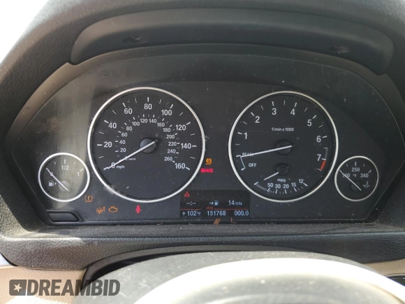 2013 BMW 3 Series 328i with VIN WBA3A5G58DNP21035, listed as a Copart auction lot 60543305 with 151,768 mi miles and Salvage title. Bid and sale history available at DreamBid. Image 9.